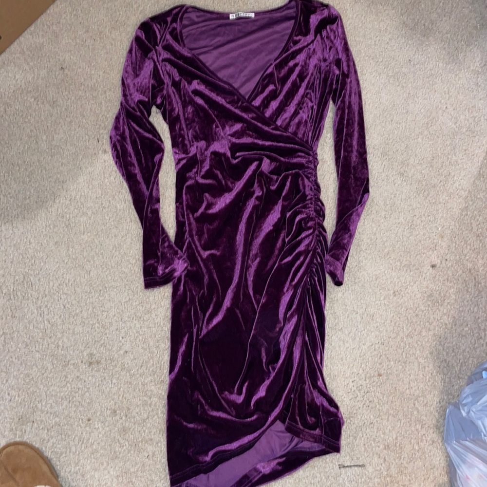 Purple velvet dress